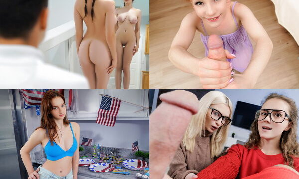 Dos chicas desnudas que parecen gemelas decidieron pasar una broma al niño