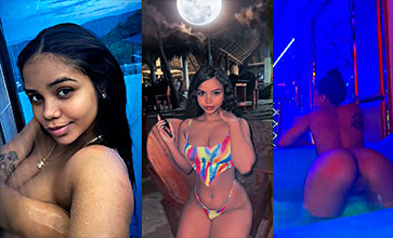 Abierta en cuatro dominicana Isaura en el jacuzzi
