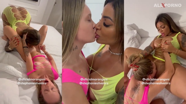 Mc Marangoni y Stephanie Silveira Lesbian Sex